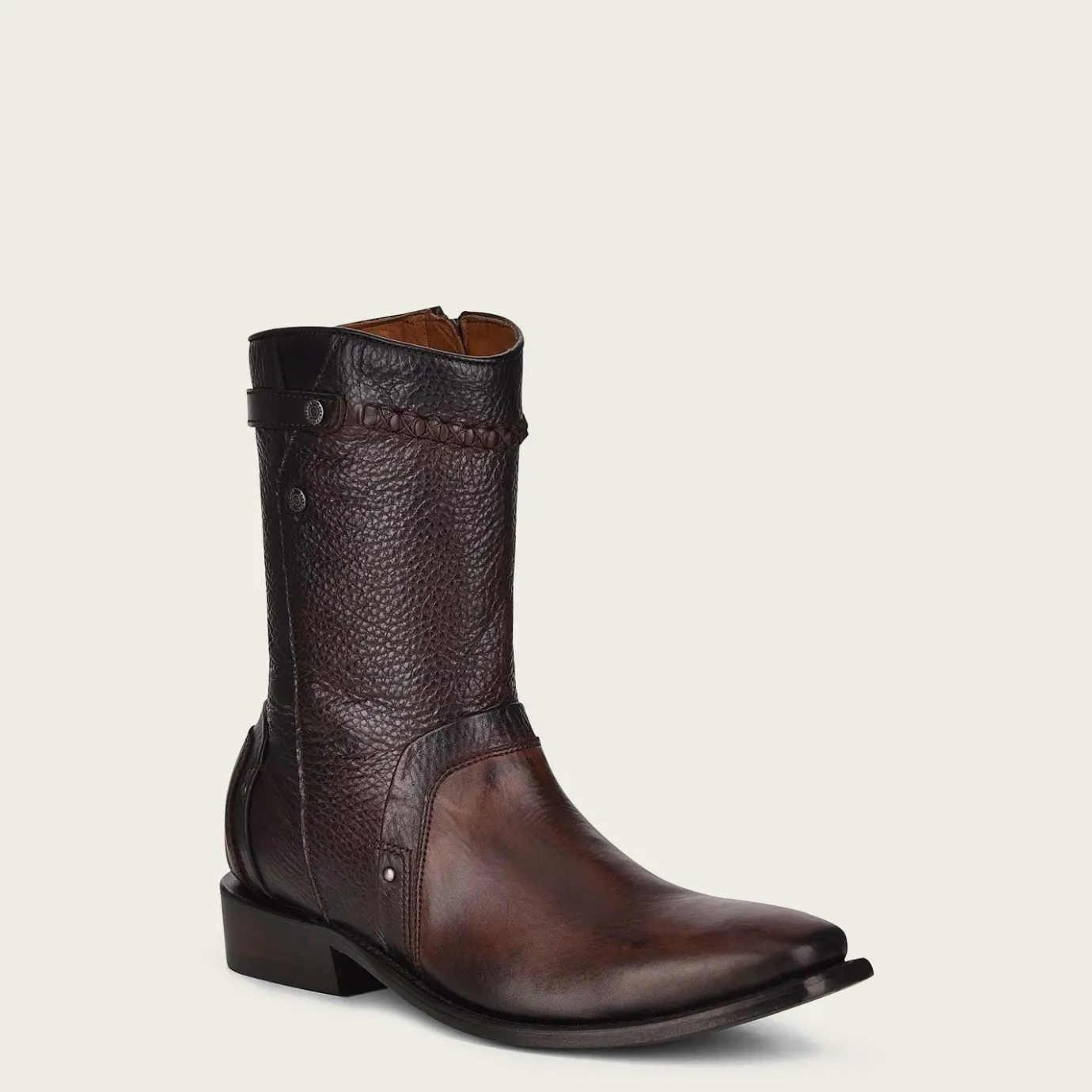 Men Cuadra Urban & Casual Boots-Ankle Cowboy Boots Hand-Painted In Brown Leather