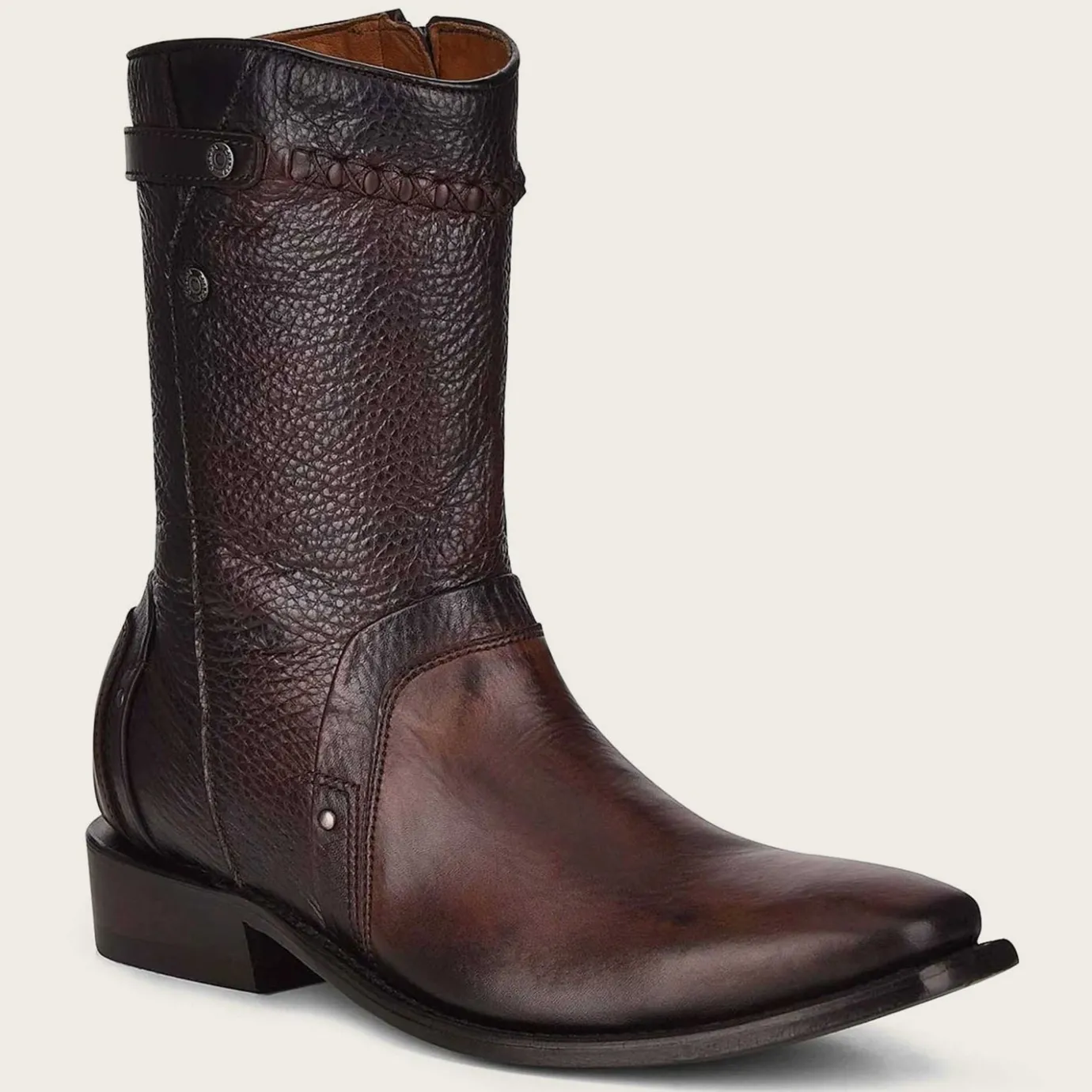 Men Cuadra Urban & Casual Boots-Ankle Cowboy Boots Hand-Painted In Brown Leather