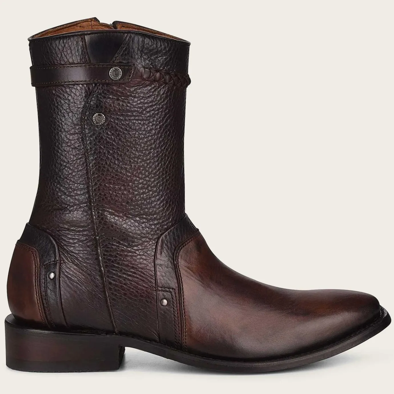 Men Cuadra Urban & Casual Boots-Ankle Cowboy Boots Hand-Painted In Brown Leather