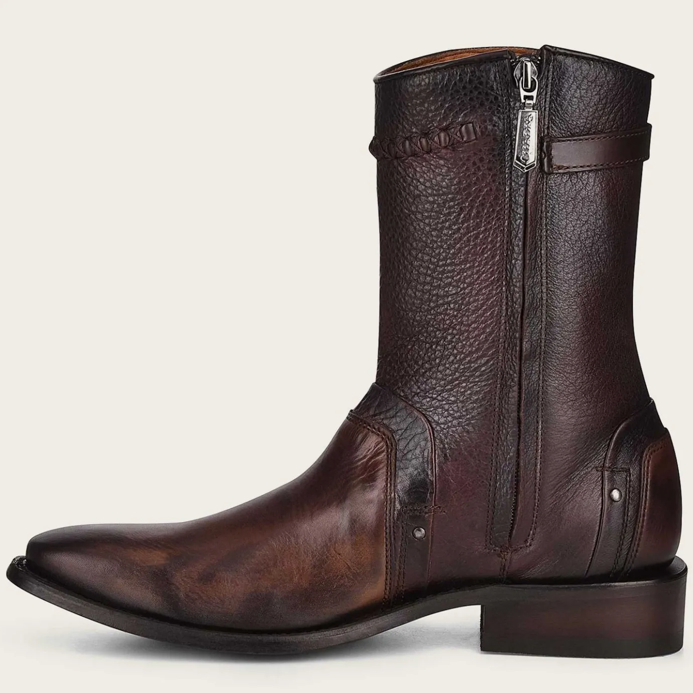 Men Cuadra Urban & Casual Boots-Ankle Cowboy Boots Hand-Painted In Brown Leather