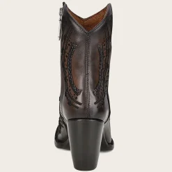 Women Cuadra Ankle Boots & Booties-Artisan Embroidered Brown Leather Bootie