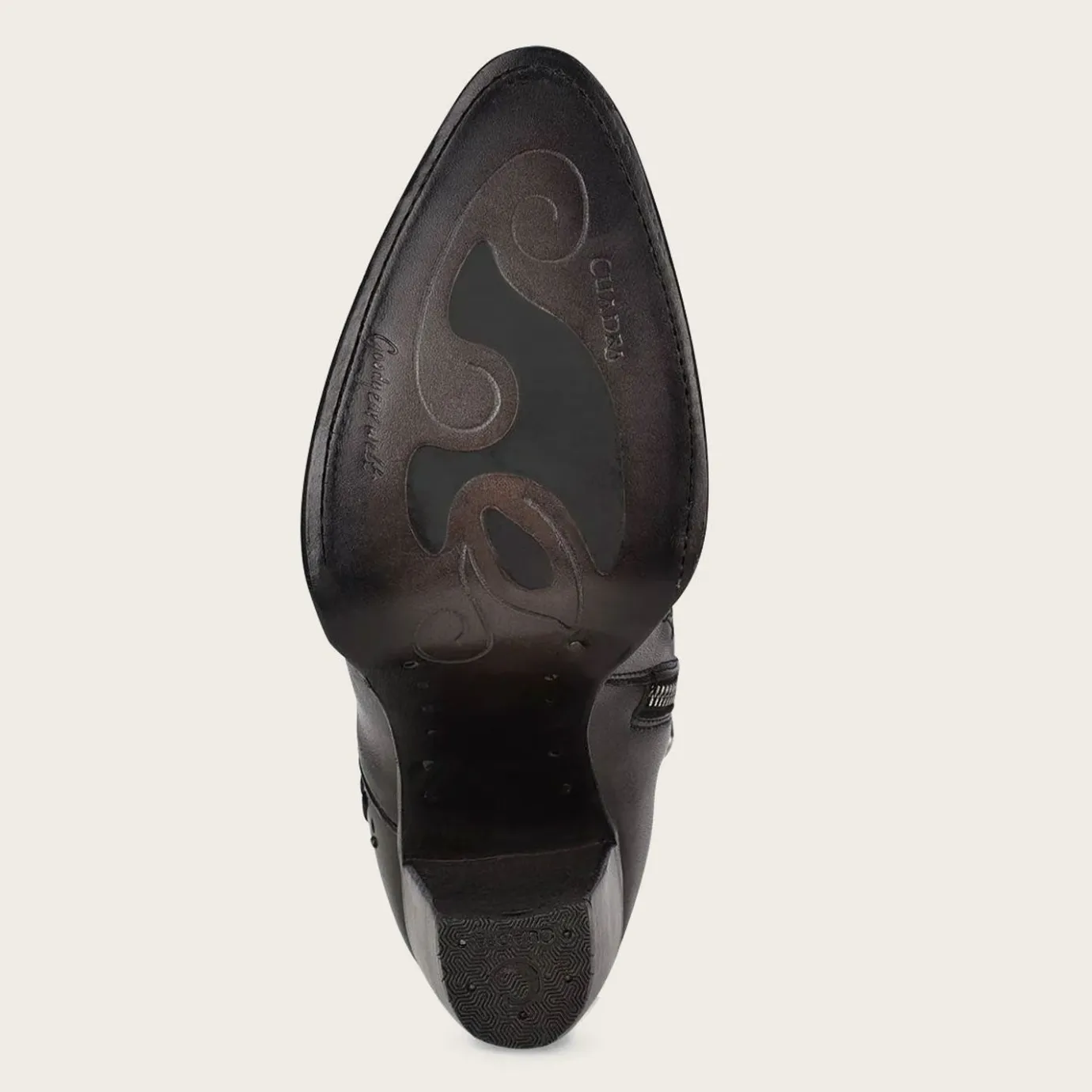 Women Cuadra Ankle Boots & Booties-Artisan Embroidered Brown Leather Bootie