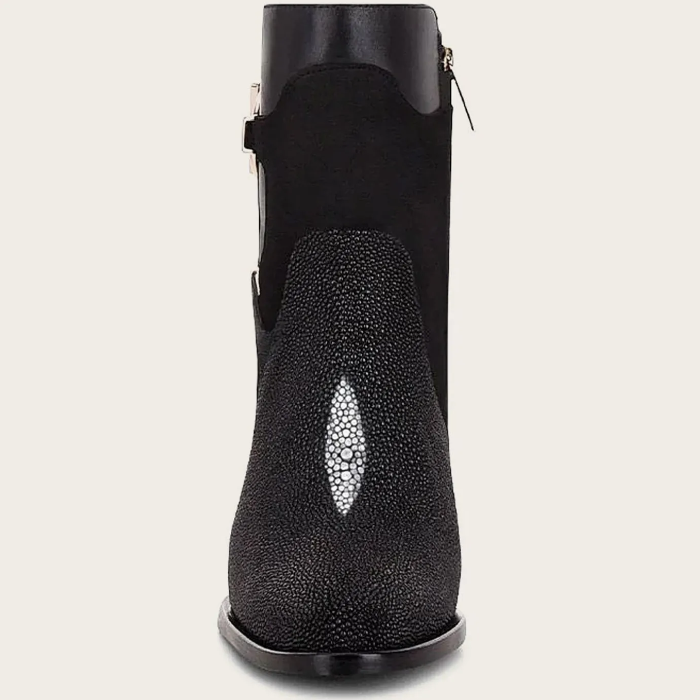 Women Cuadra Ankle Boots & Booties-Black Ankle Boots In Genuine Stingray Leather