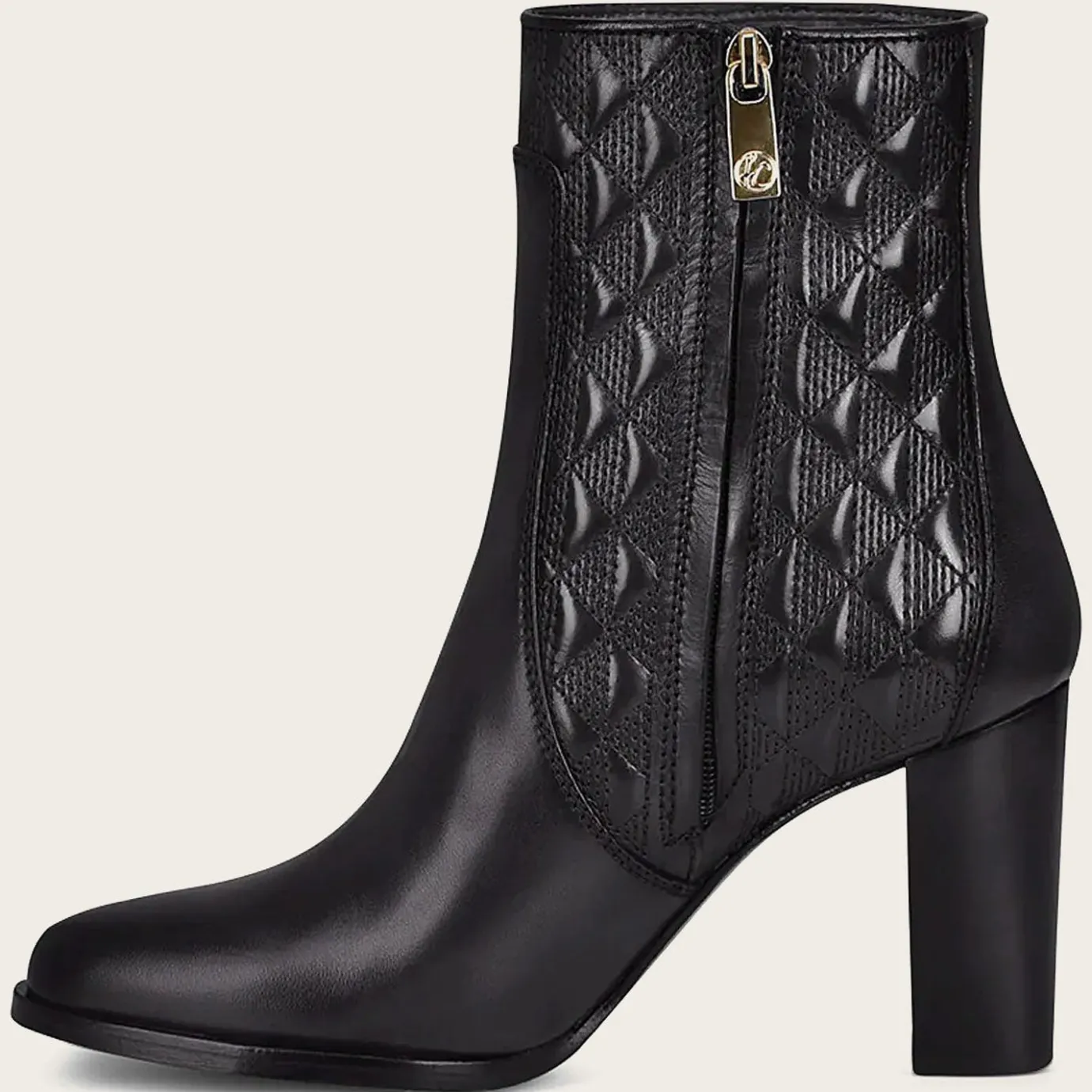 Women Cuadra Ankle Boots & Booties-Black Booties For Women. Made Of Leather With Geometric Details And Austrian Crystals