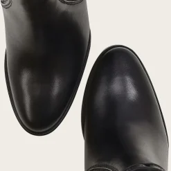 Women Cuadra Ankle Boots & Booties-Black Booties For Women. Made Of Leather With Geometric Details And Austrian Crystals