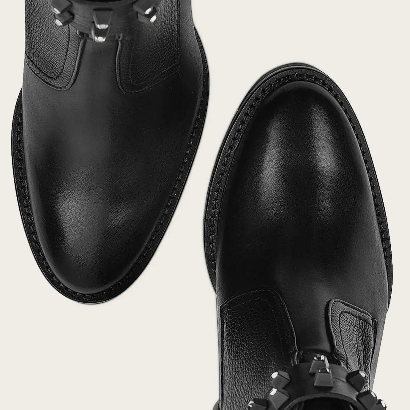 Women Cuadra Ankle Boots & Booties-Black Combined Leather Urban Ankle Bootie With Crystals