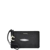 Women Cuadra Wallets-Black Coin Wristlet For Women With Hanging Monogram