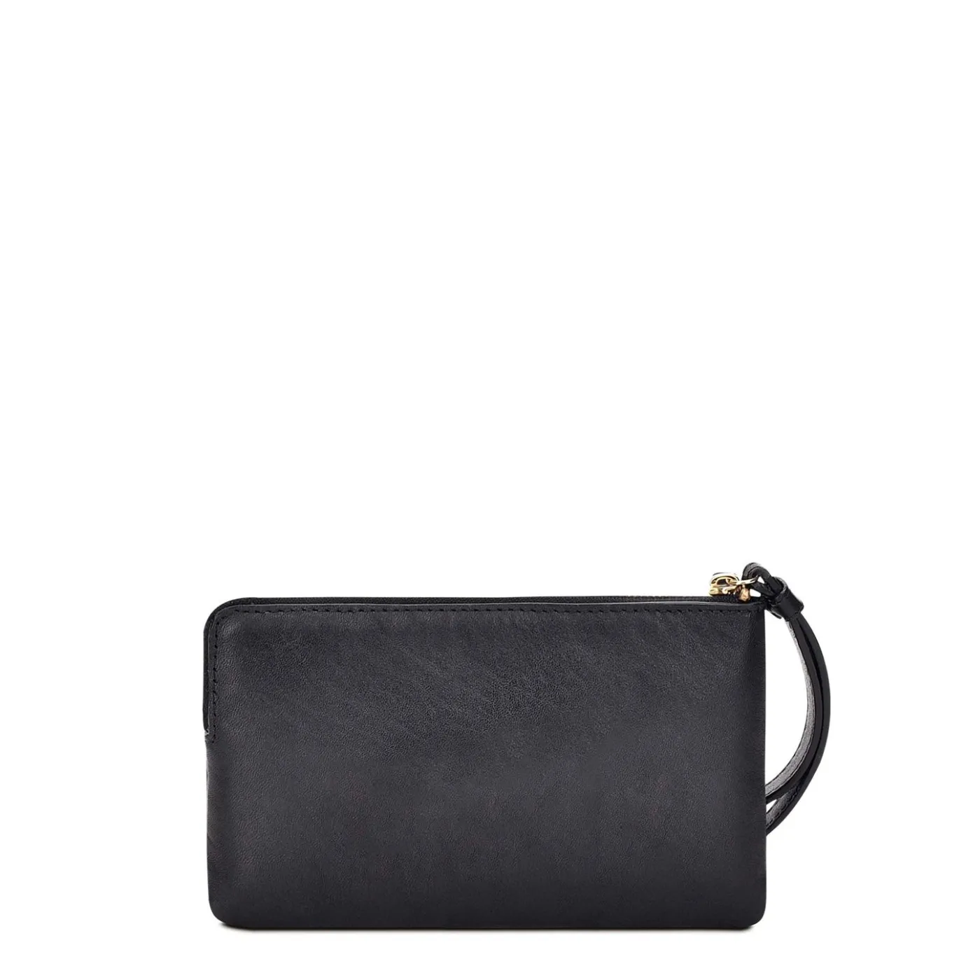 Women Cuadra Wallets-Black Coin Wristlet For Women With Hanging Monogram