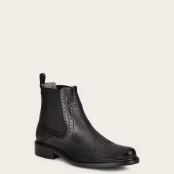 Men Cuadra Dress Boots-Black Deer Leather Chelsea Boots By Franco