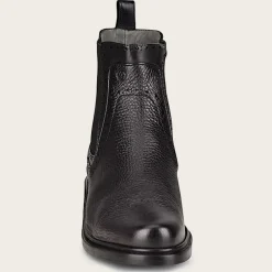 Men Cuadra Dress Boots-Black Deer Leather Chelsea Boots By Franco