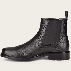 Men Cuadra Dress Boots-Black Deer Leather Chelsea Boots By Franco