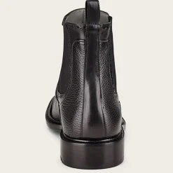 Men Cuadra Dress Boots-Black Deer Leather Chelsea Boots By Franco