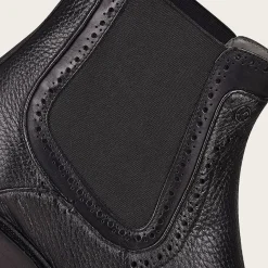 Men Cuadra Dress Boots-Black Deer Leather Chelsea Boots By Franco