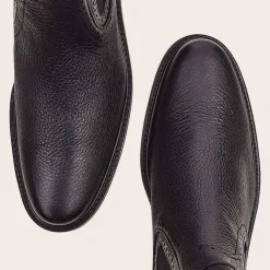 Men Cuadra Dress Boots-Black Deer Leather Chelsea Boots By Franco