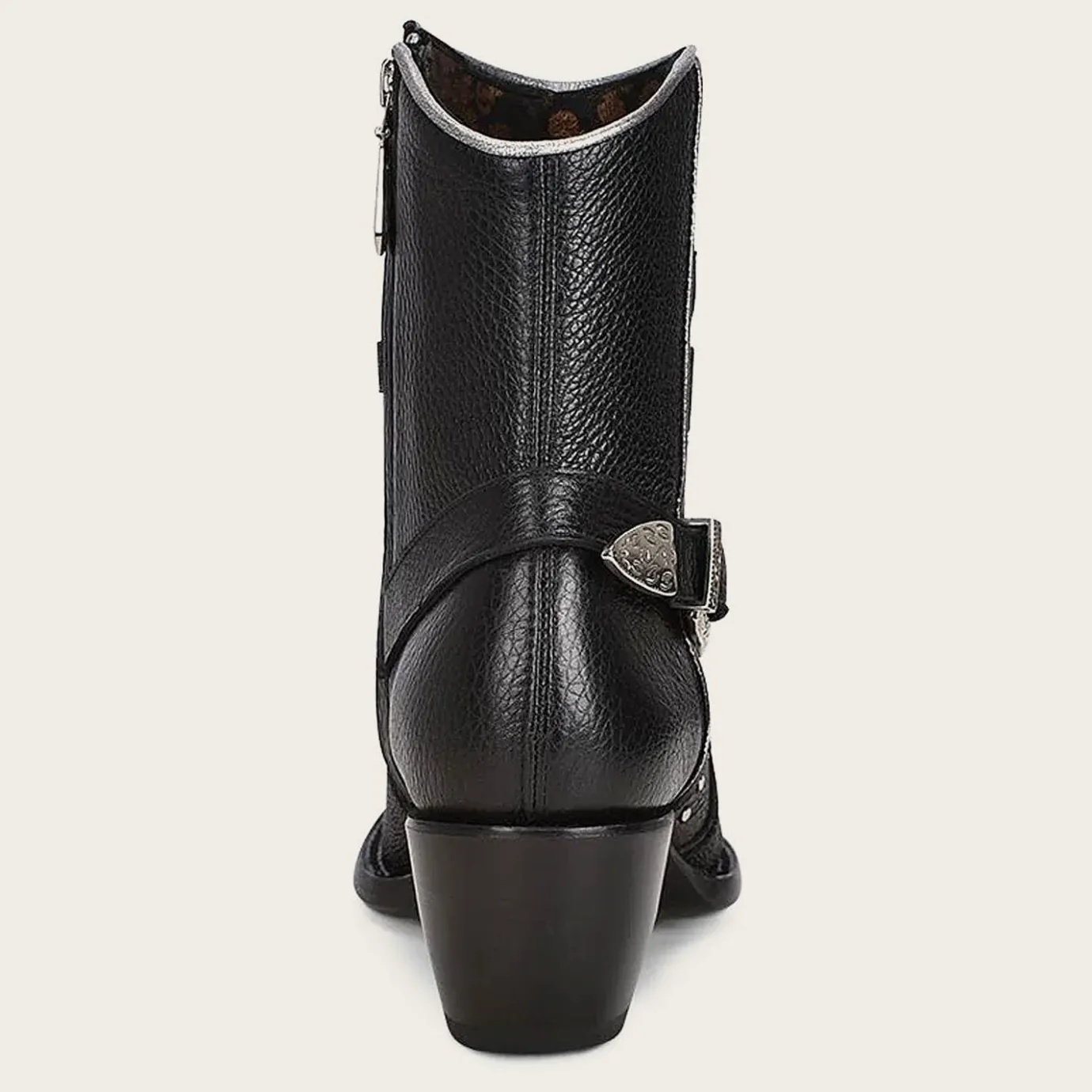 Women Cuadra Ankle Boots & Booties-Black Exotic Leather Booties For Women