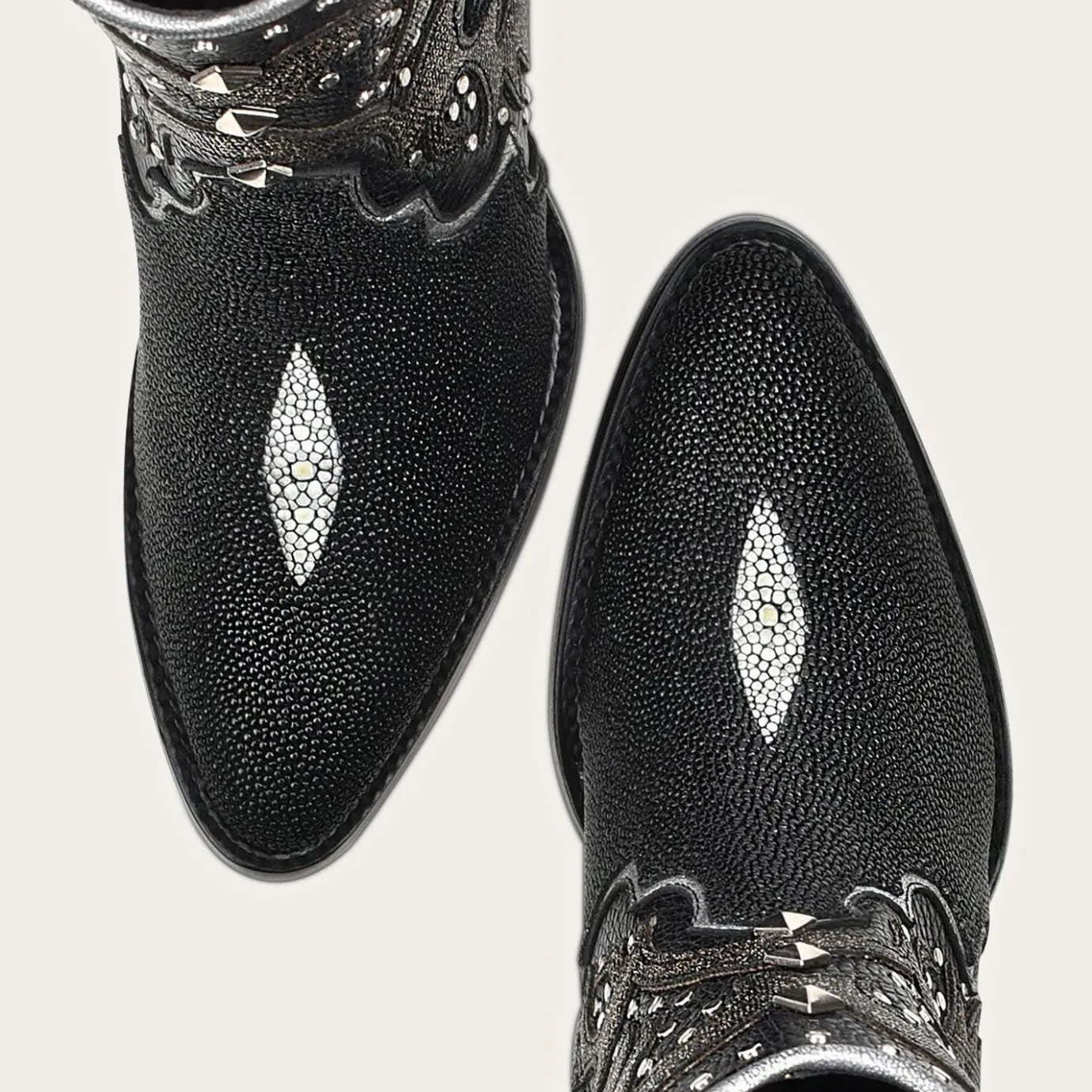 Women Cuadra Ankle Boots & Booties-Black Exotic Leather Booties For Women