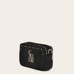 Women Cuadra Crossbody Bags-Black Exotic Leather Crossbody Bag