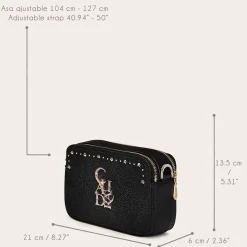 Women Cuadra Crossbody Bags-Black Exotic Leather Crossbody Bag