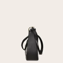 Women Cuadra Crossbody Bags-Black Exotic Leather Shoulder Bag With Handmade Interweaving Detail