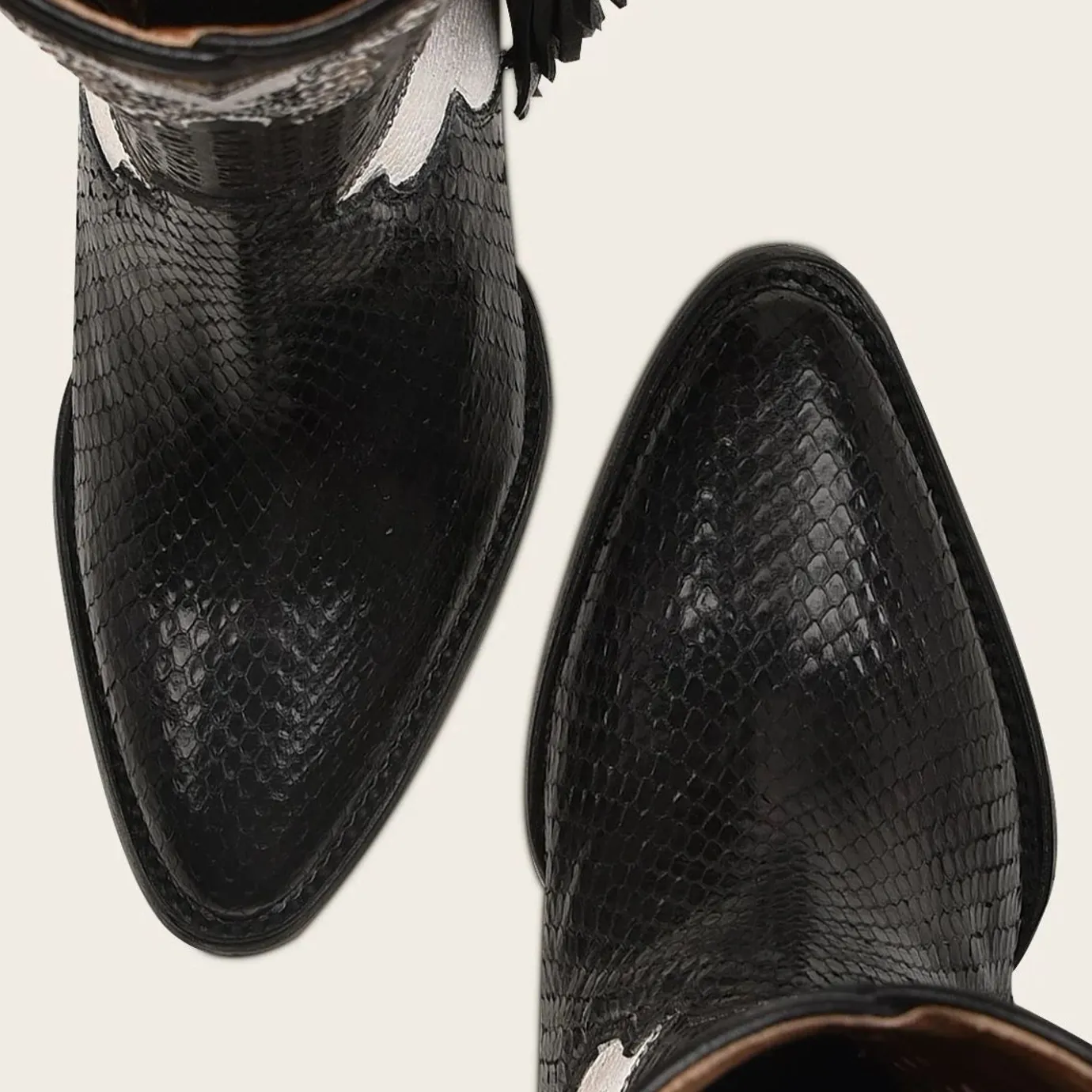 Women Cuadra Western Boots-Black Exotic Leather Western Style Boot