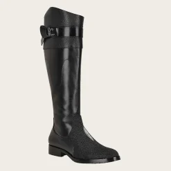 Women Cuadra Tall & Knee-High Boots-Black Exotic Stingray Riding Boot