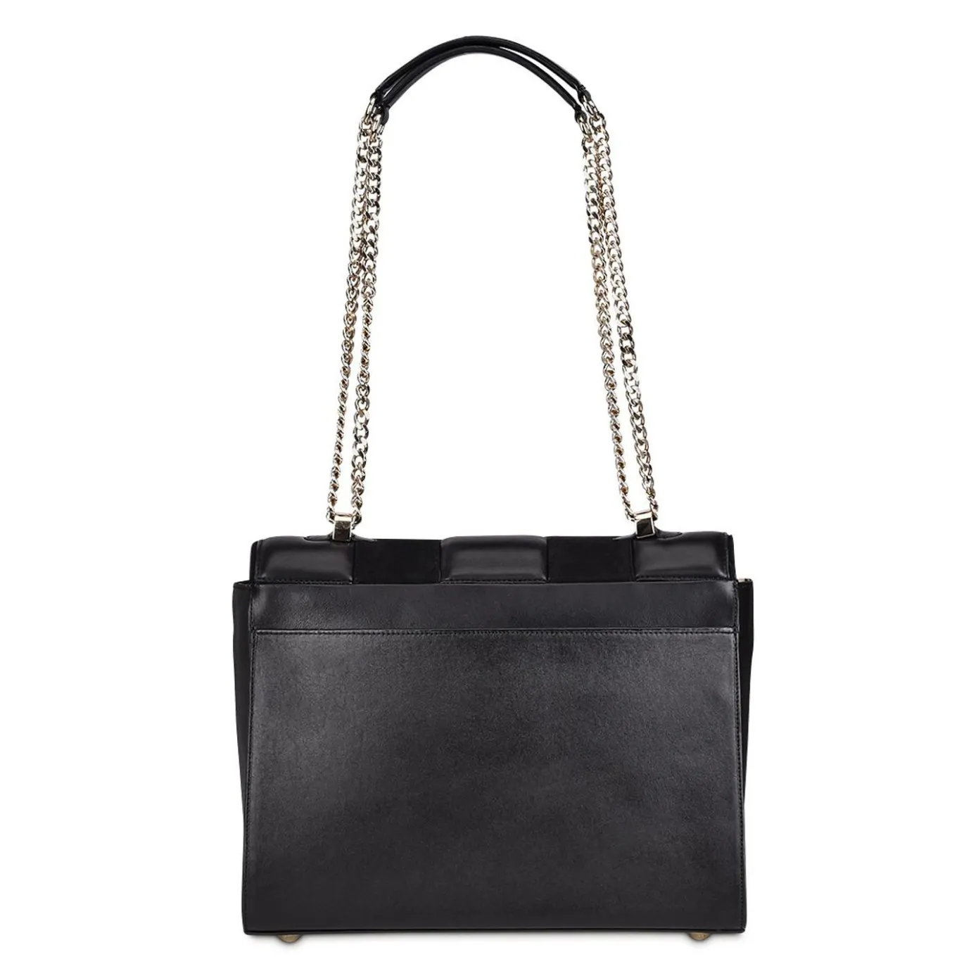 Women Cuadra Crossbody Bags-Black Genuine Exotic Leather Handbag With Chain Strap