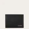 Men Cuadra Wallets-Black Handmade Bifold Deer Leather Wallet