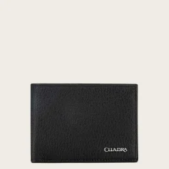 Men Cuadra Wallets-Black Handmade Bifold Deer Leather Wallet