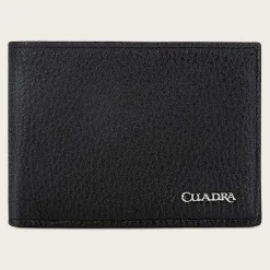 Men Cuadra Wallets-Black Handmade Bifold Deer Leather Wallet