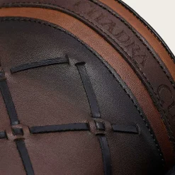 Men Cuadra Urban & Casual Boots-Black Hand-Painted Engraved Leather Boots With Geometric Patterns