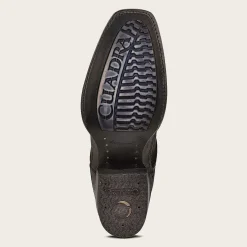 Men Cuadra Urban & Casual Boots-Black Hand-Painted Engraved Leather Boots With Geometric Patterns