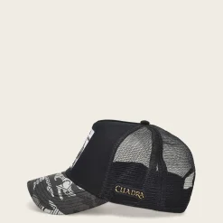 Women Cuadra Hats-Black Snapback Cap With Alligator Patch