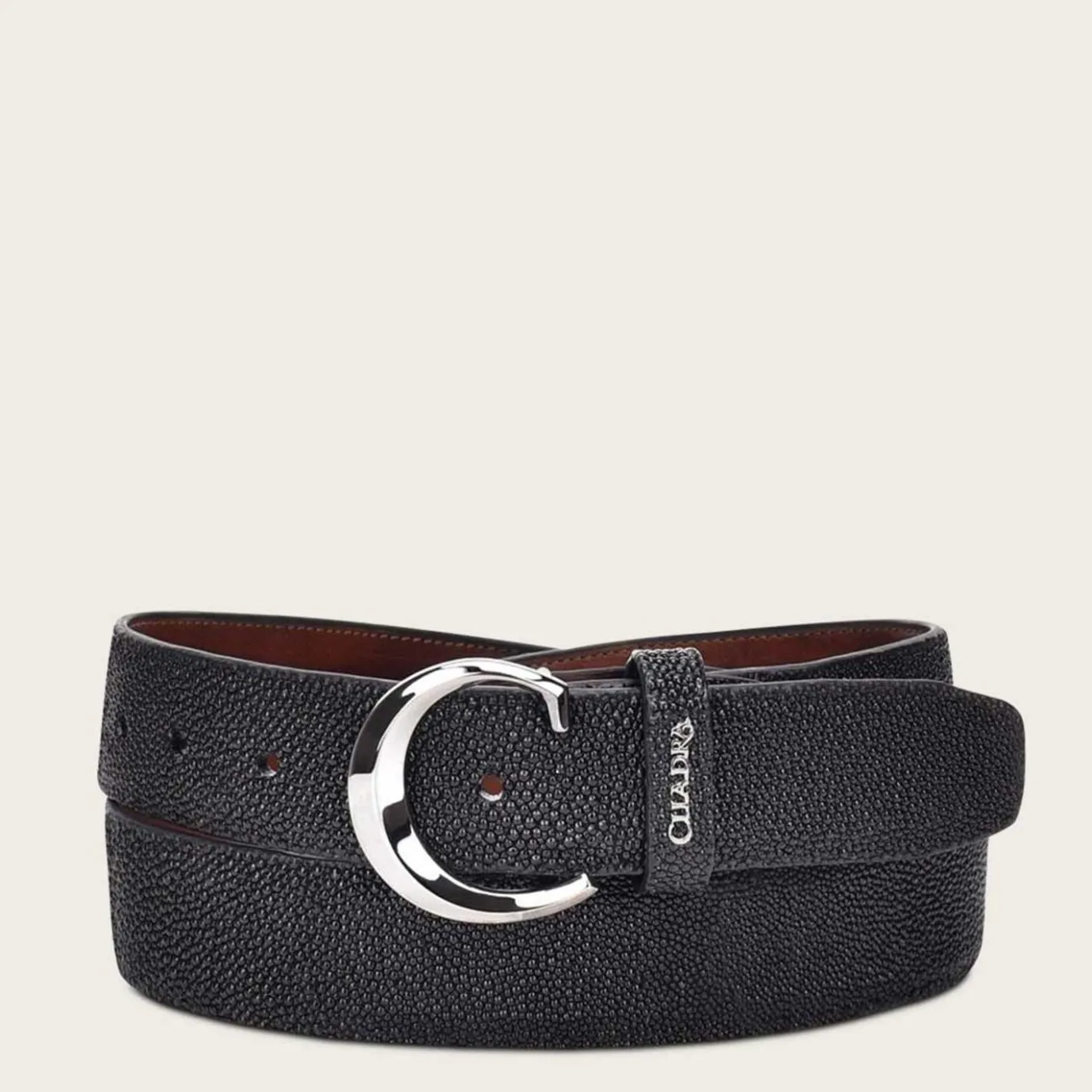 Men Cuadra Belts-Black Stingray Leather Belt