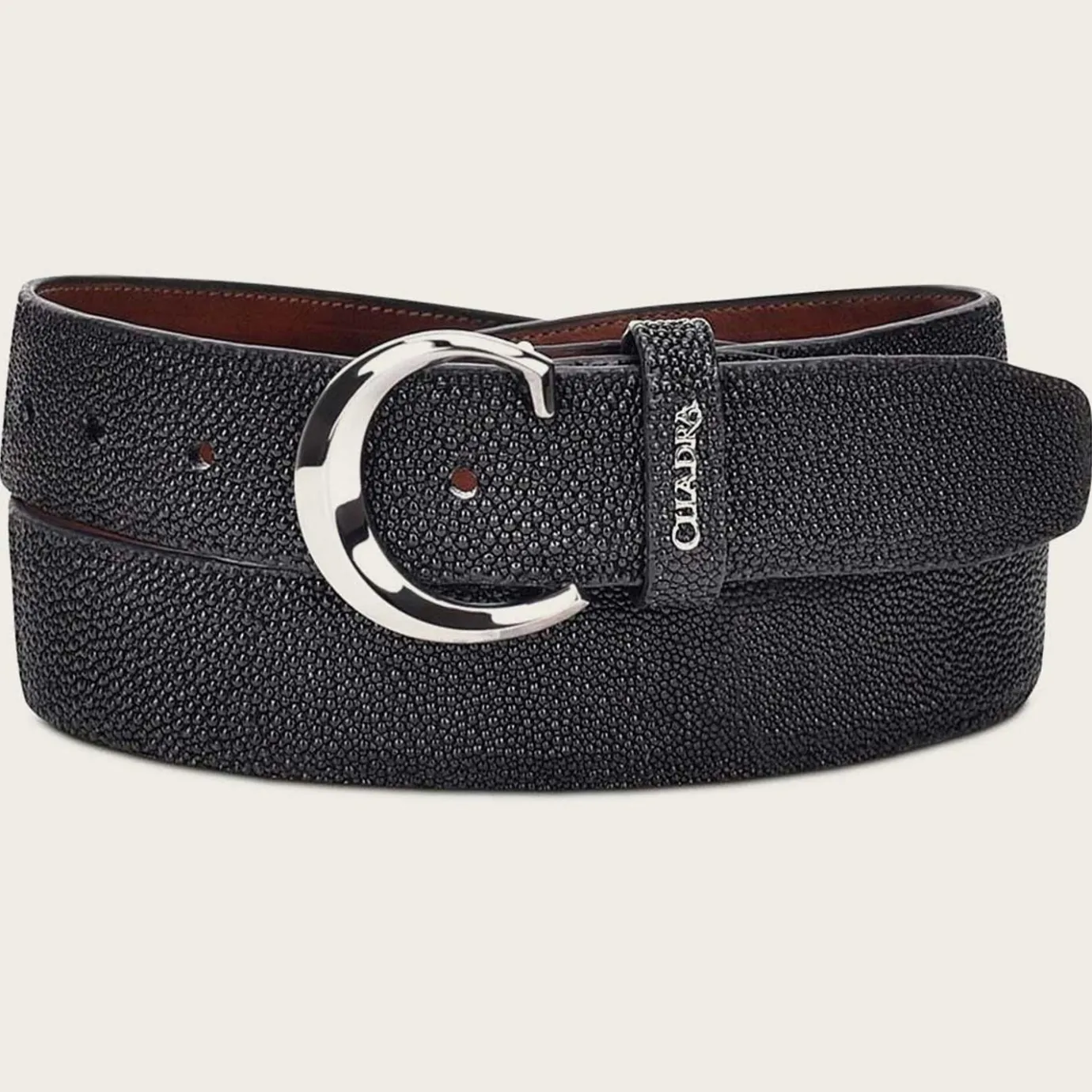 Men Cuadra Belts-Black Stingray Leather Belt