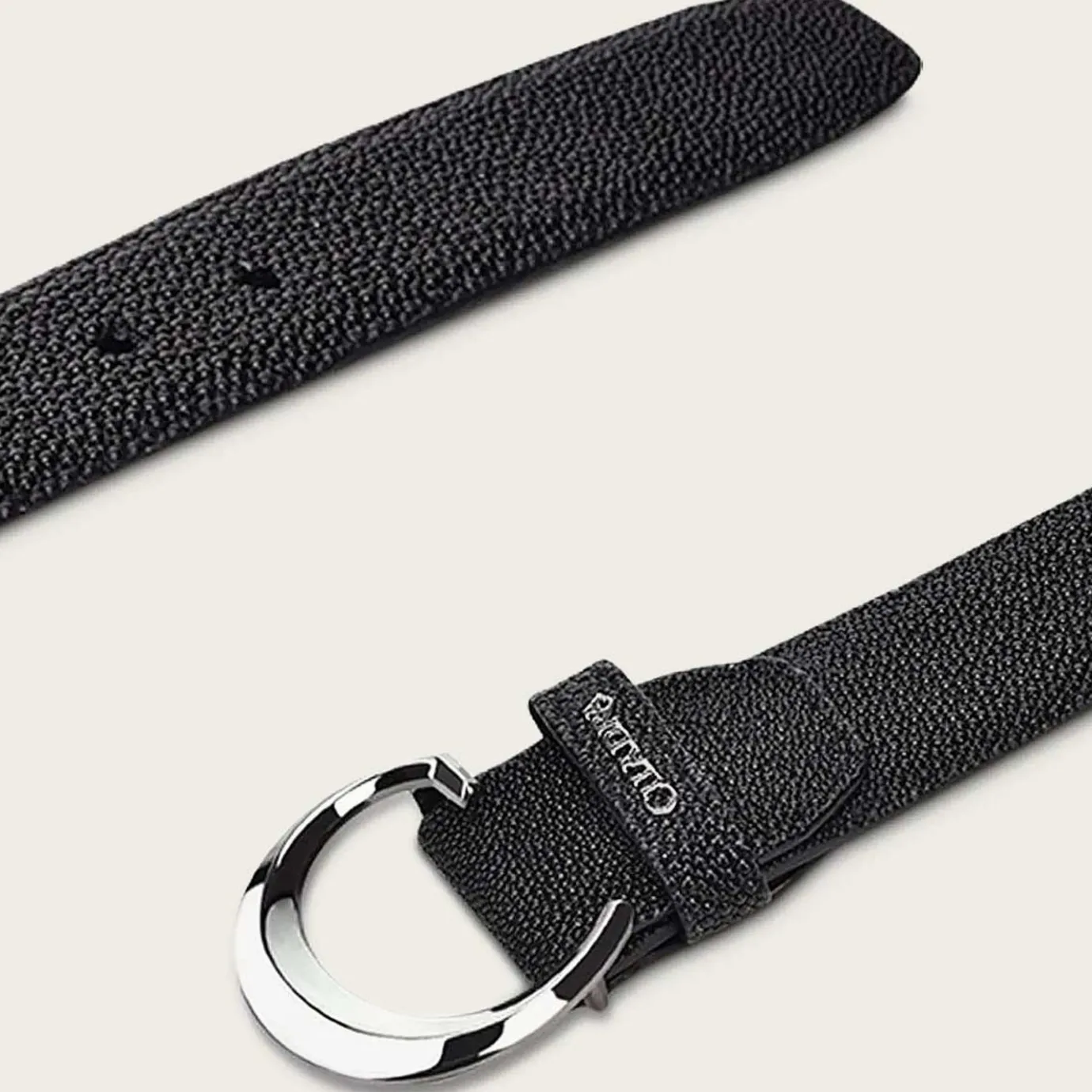 Men Cuadra Belts-Black Stingray Leather Belt
