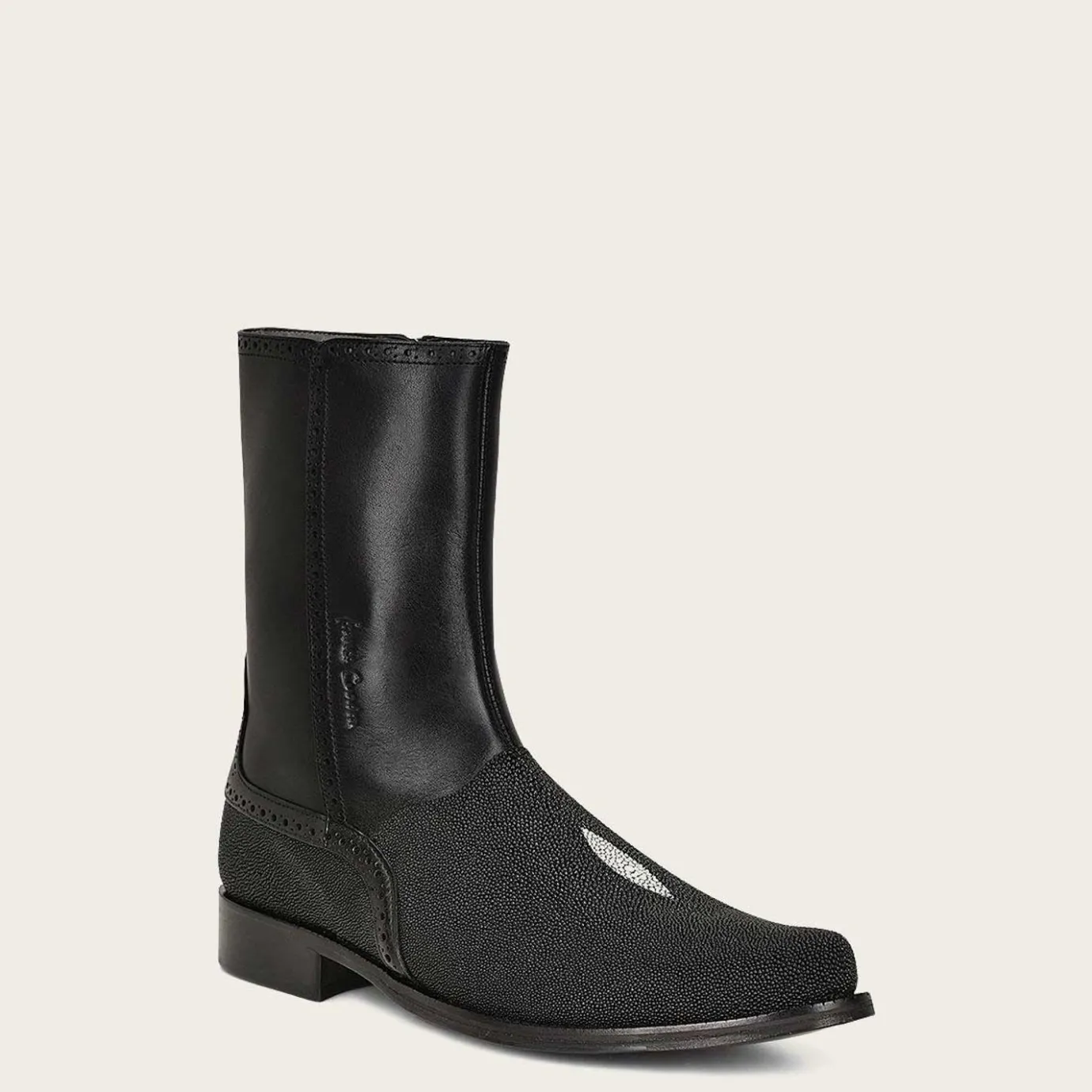 Men Cuadra Urban & Casual Boots-Black Stingray Leather Men'S Boots By Franco