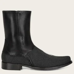 Men Cuadra Urban & Casual Boots-Black Stingray Leather Men'S Boots By Franco