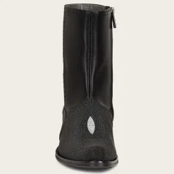 Men Cuadra Urban & Casual Boots-Black Stingray Leather Men'S Boots By Franco
