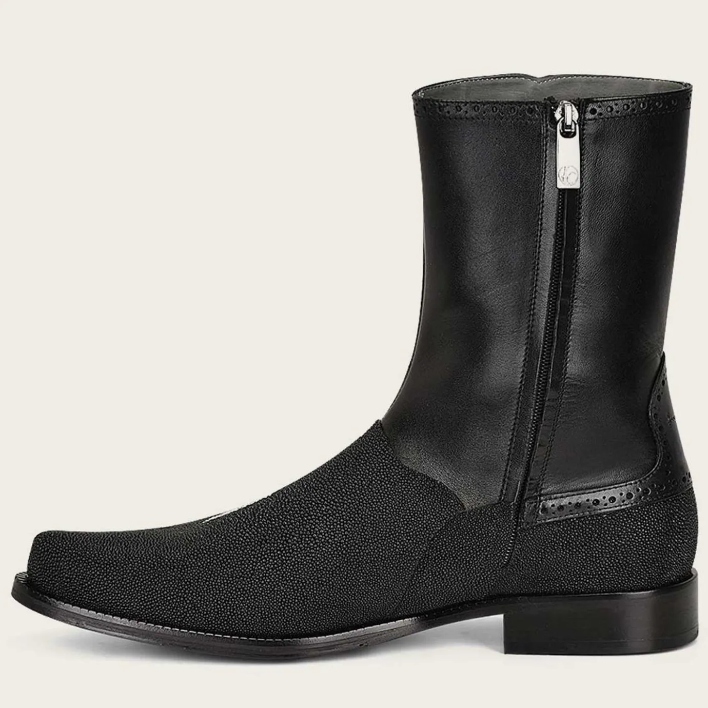 Men Cuadra Urban & Casual Boots-Black Stingray Leather Men'S Boots By Franco