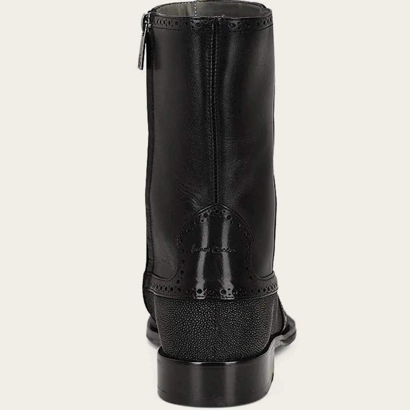 Men Cuadra Urban & Casual Boots-Black Stingray Leather Men'S Boots By Franco