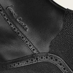 Men Cuadra Urban & Casual Boots-Black Stingray Leather Men'S Boots By Franco