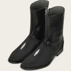 Men Cuadra Urban & Casual Boots-Black Stingray Leather Men'S Boots By Franco
