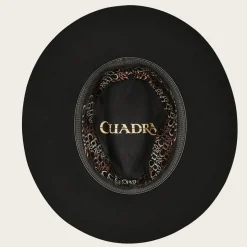 Women Cuadra Hats-Black Wool Hat With Decorated Belt