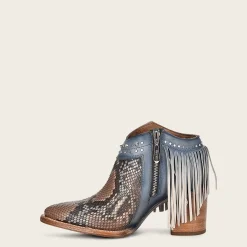 Women Cuadra Ankle Boots & Booties-Blue Exotic Leather Bootie