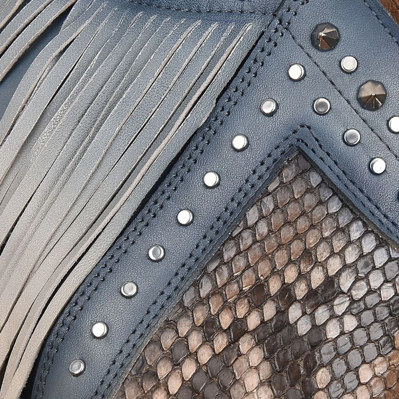 Women Cuadra Ankle Boots & Booties-Blue Exotic Leather Bootie