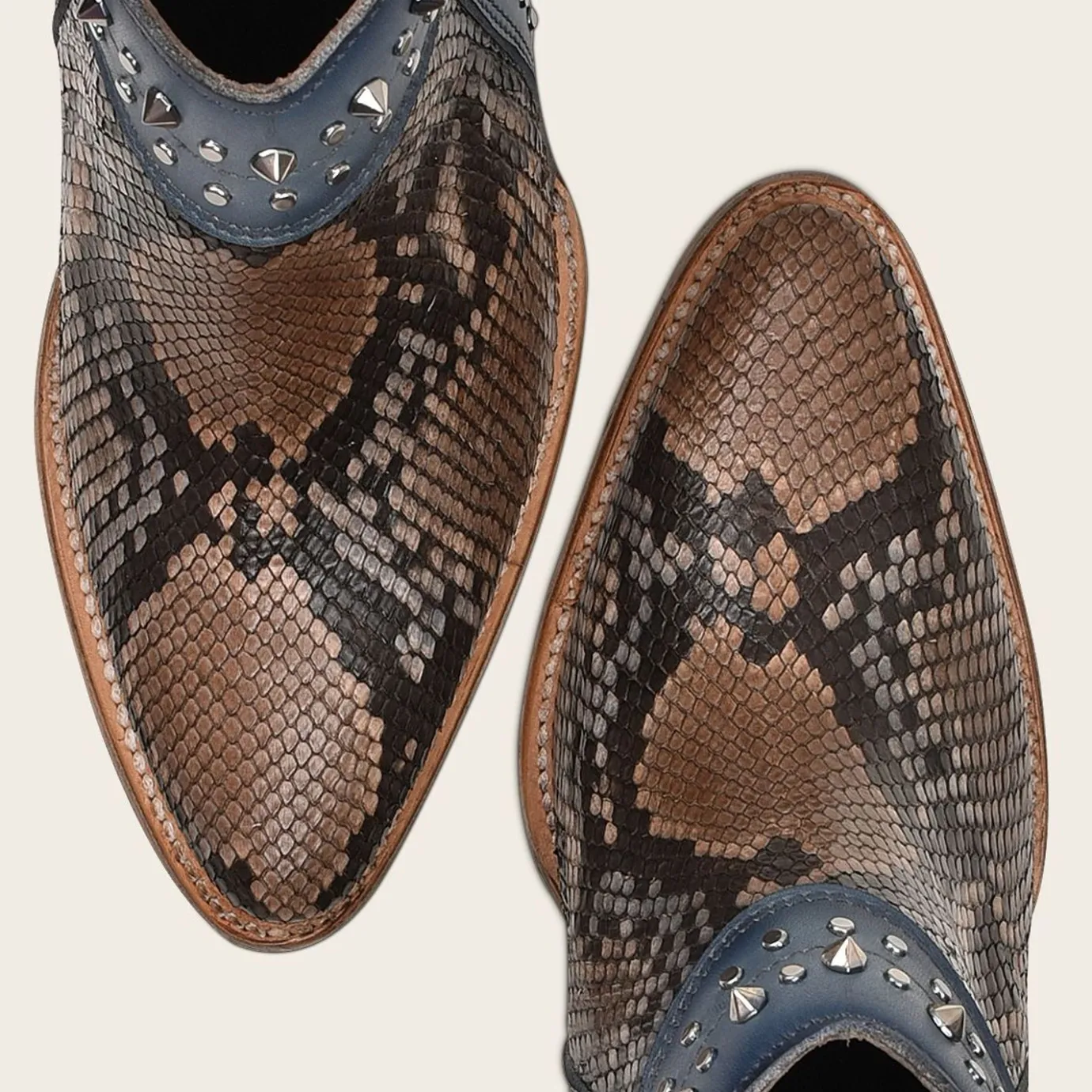 Women Cuadra Ankle Boots & Booties-Blue Exotic Leather Bootie