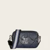 Women Cuadra Crossbody Bags-Blue Exotic Leather Crossbody Bag