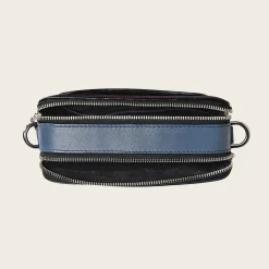 Women Cuadra Crossbody Bags-Blue Exotic Leather Crossbody Bag