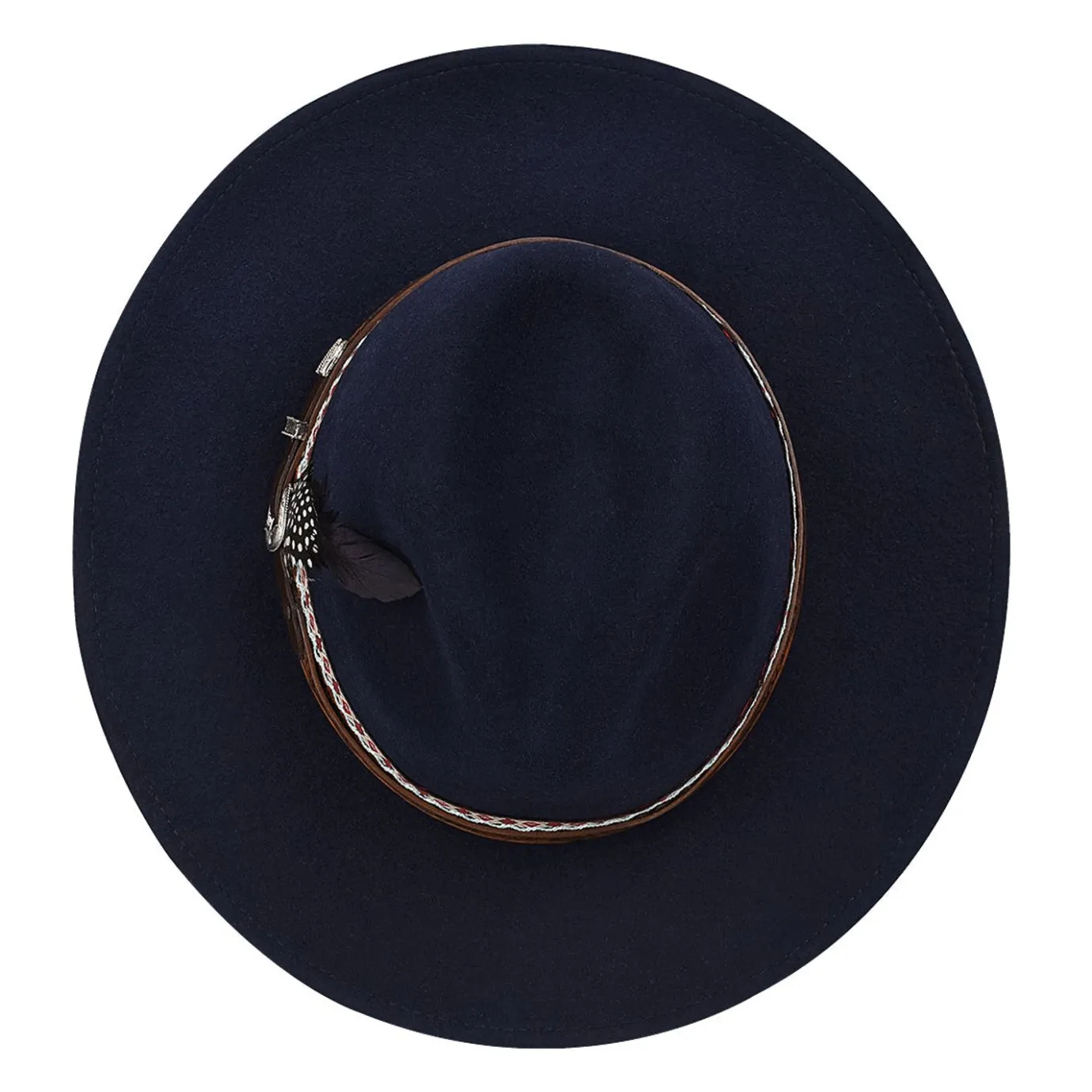 Women Cuadra Hats-Blue Hat With Embroidered Headband
