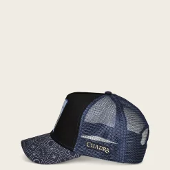 Women Cuadra Hats-Blue Snapback Cap With Alligator Patch